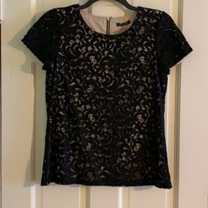 Tommy Hilfiger black lace shirt sleeve shirt
